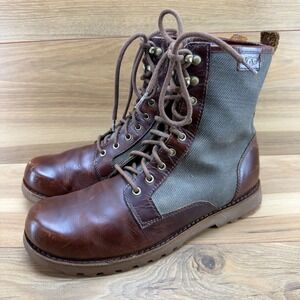 UGG Montgomery Combat Boots Mens 10 Brown Leather Lace Up